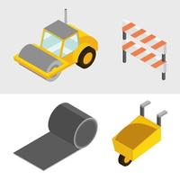 Isometric construction icon set vector