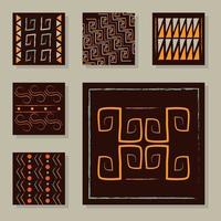 Ethnic ornament background tile set vector