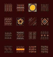 Ethnic ornament tile set vector