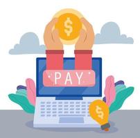 Online payment and e-commerce composition vector