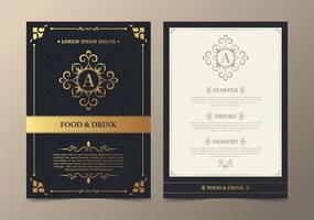 Restaurant menu with elegant ornamental style vector