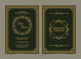 elegante tarjeta de invitación de boda clásica vector