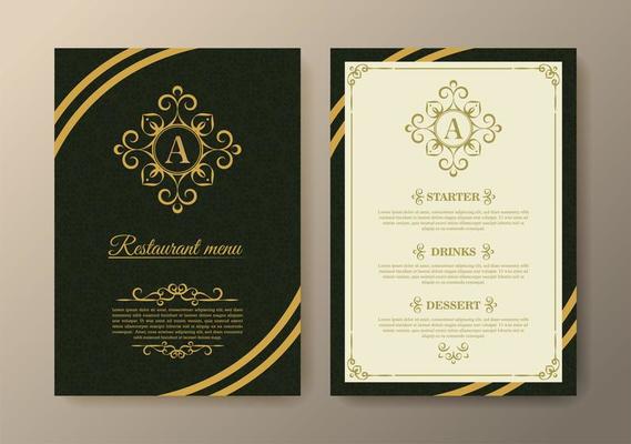 Restaurant menu with elegant ornamental style