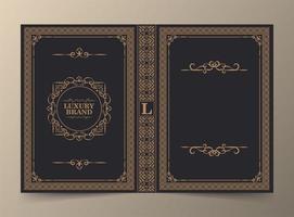 Ornamental book cover design vector