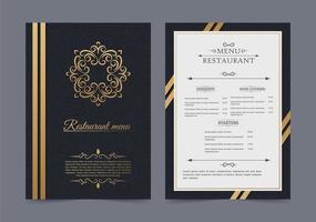 Luxury restaurant menu with logo ornament vector