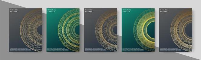 Luxury book covers with abstract line geometry vector