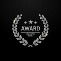 Silver laurel wreath award vector