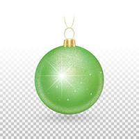 Shiny green Christmas ball ornament vector