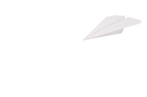 Folding paper plane on white background photo