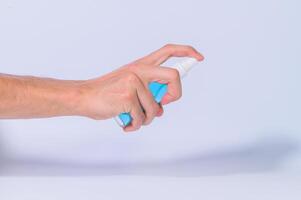 Alcohol gel in a man's hand photo