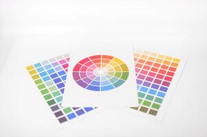 Color tests placed on white background photo