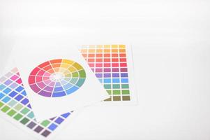 Color tests placed on white background photo
