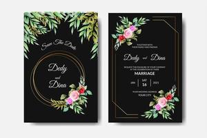 Floral wedding invitation vector