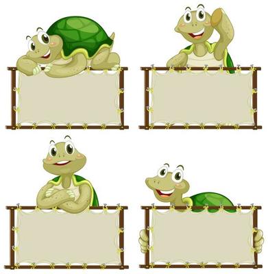 Board template with cute turtles