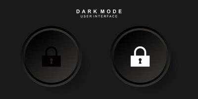 Icon Padlock User Interface in Dark Neumorphism Design vector