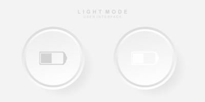 Simple Creative Battery User Interface in Light Neumorphism Design vector