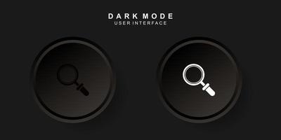 Simple Creative Search User Interface in Dark Neumorphism Design vector