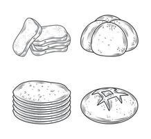 Baked goods icon set vector