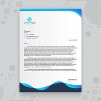 Blue Wave Creative Business Letterhead Template vector