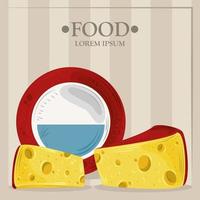 Food template banner with cheese vector