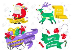 Christmas label set of four vector