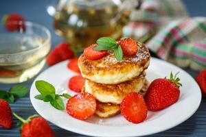 curd cheese pancakes fried photo