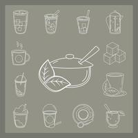 conjunto de diferentes tipos de té vector