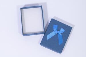 Gift boxes on white background photo