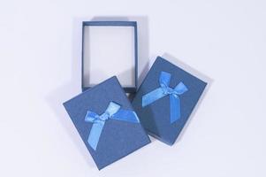 Gift boxes on white background photo