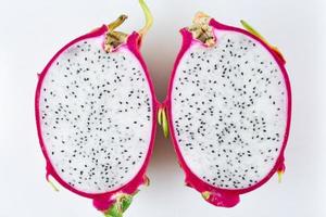 The sliced dragon fruit. photo