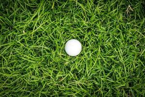 Golf ball on green grass photo