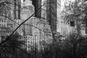 Grayscale of city buildings in New York City photo