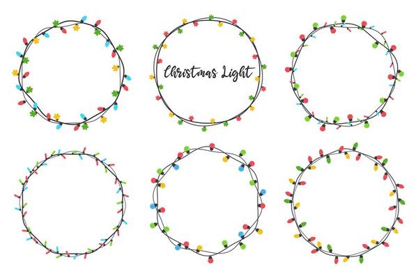 Christmas light bulb wreaths set