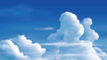 Cumulonimbus clouds on the bright blue sky vector