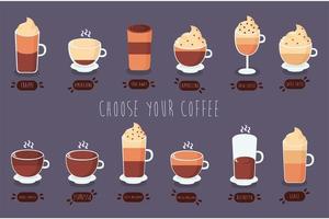 Coffee Types Pack vector