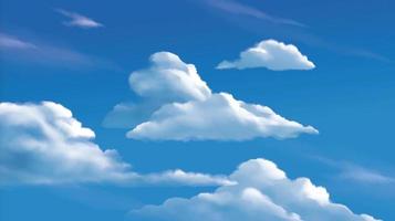 estratocúmulos nubes en el cielo azul brillante vector