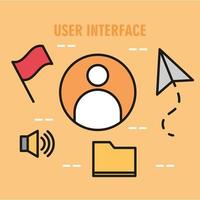 User interface composition with line icons vector