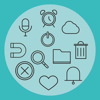 User interface icon set vector