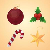 Christmas detailed icon set vector