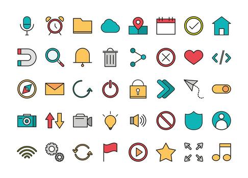 User interface icon set vector
