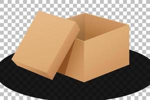 Cardboard box opened isolated vector