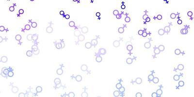 Light purple woman symbols background vector