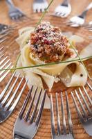 Pappardelle with meat sauce photo