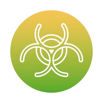 Biohazard signal caution block style icon vector