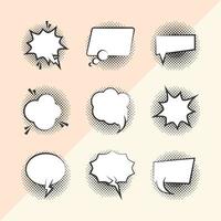 Pop-art style speech bubbles icon set vector