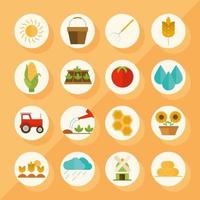 Agriculture and farming flat icon set vector