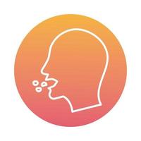 Person coughing sick block style icon vector