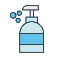 icono de llenado de botella de jabón antibacteriano vector
