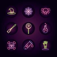 Halloween round icon collection vector