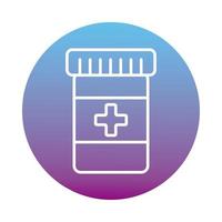 Medical bottle drugs block style vector